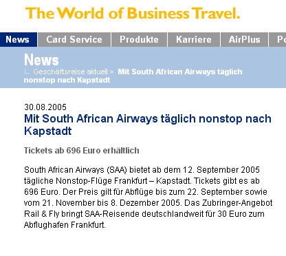 Moderation South Africa Airlines