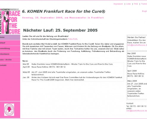 Race for the Cure 2.500 Läufer gegen Brustkrebs